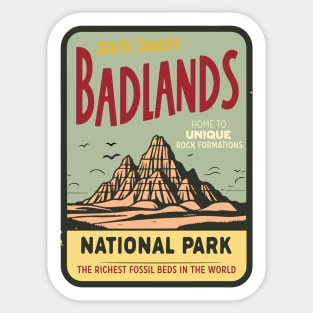 Badlands National Park Aged Look Sticker